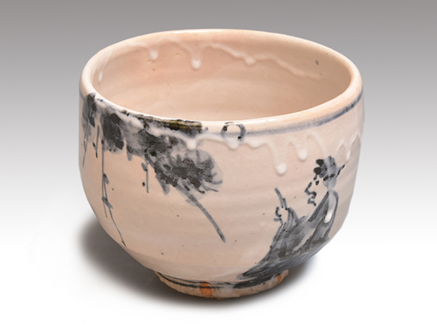 荒川豊蔵（作） 呉須風 寒山の絵茶碗 共箱 | 古美術ささき