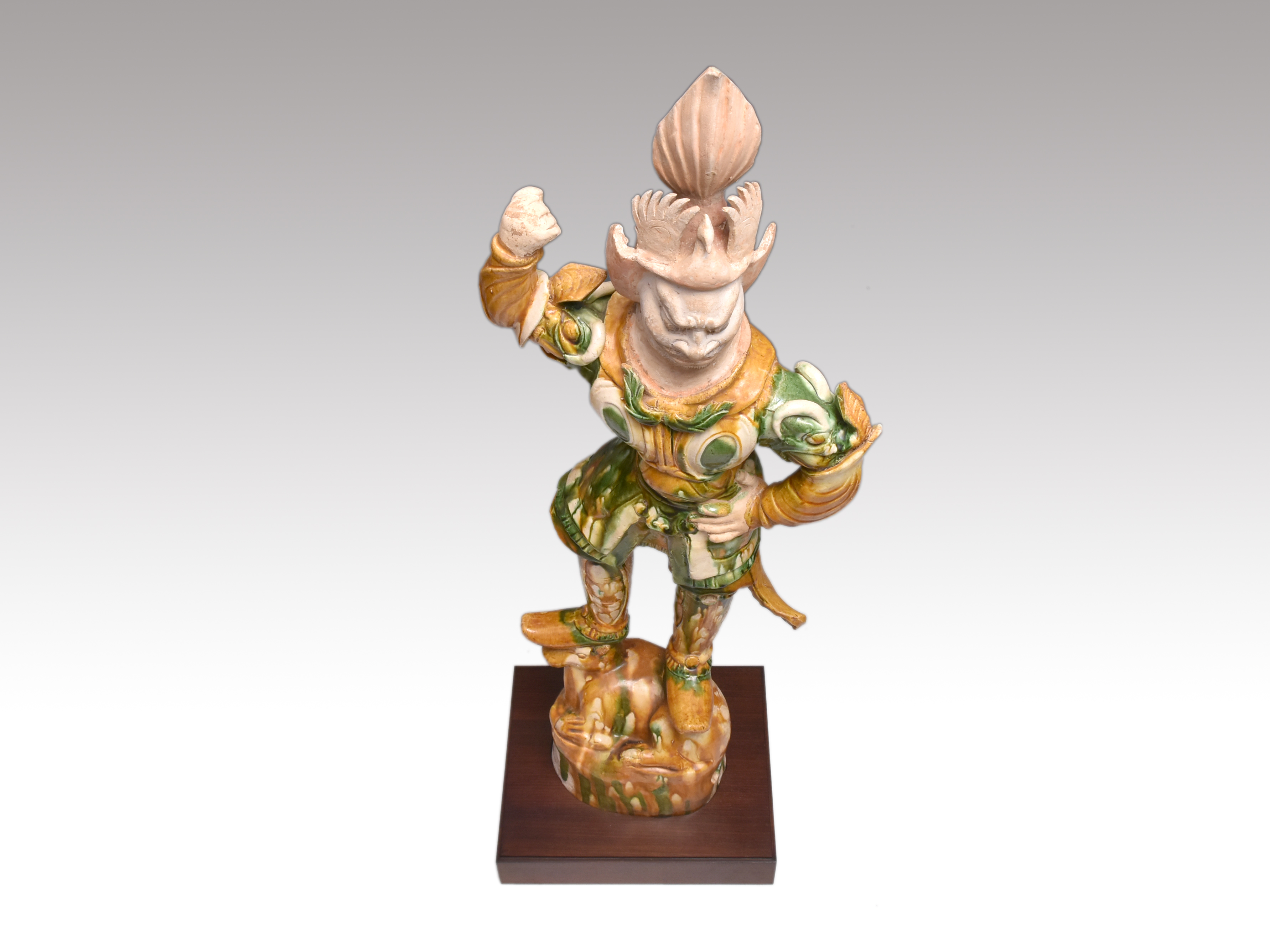 中国美術 唐時代 三彩武人像 高さ 92cm | 古美術ささき