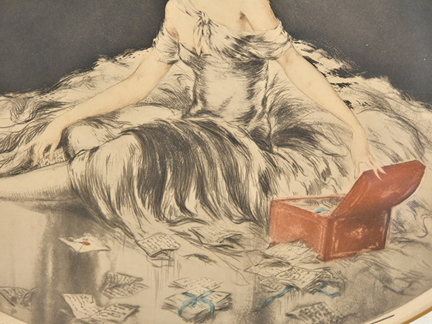 ルイ・イカール エッチング「ラブレター」サイン有 1926年 作品証明