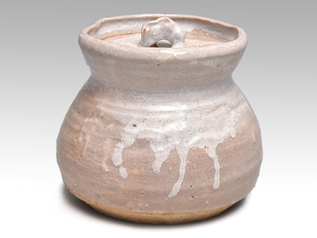 萩焼水指 十世 坂 高麗左衛門（作） 共蓋 塗蓋 共箱 | 古美術ささき