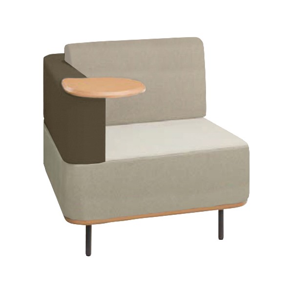 片肘チェア R肘 テーブル付 6-214-3506【送料無料】 | ウチダ TRIVIO