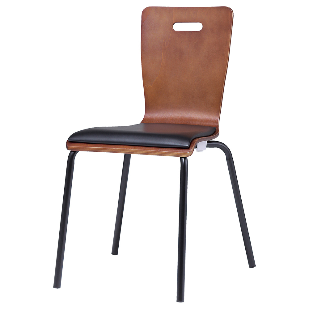 木製スタックチェア ブラック脚タイプ 幅490 奥行552 高さ800 4脚