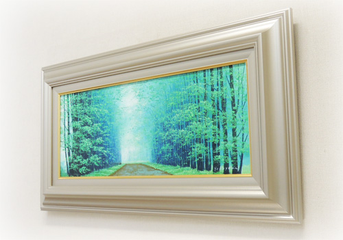 絵画 油絵 朝霧の道 （横山守） 送料無料 【肉筆】【油絵】【日本の