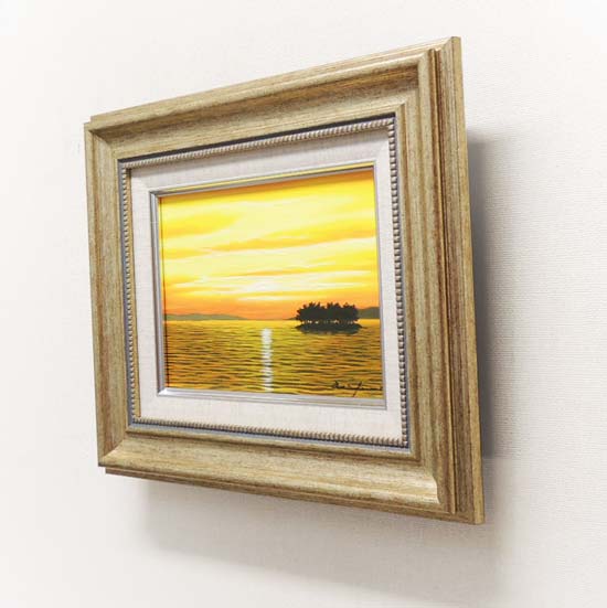 絵画 油絵 宍道湖 (朝隈敏彦) 送料無料 【肉筆】【油絵】【日本の風景