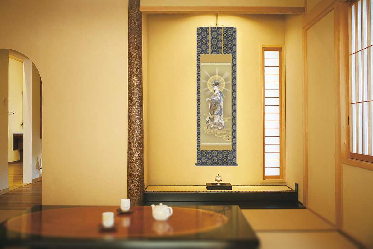 雲上観音 高畠周峰 （尺八）！ 観音 - 掛け軸（掛軸）販売通販なら