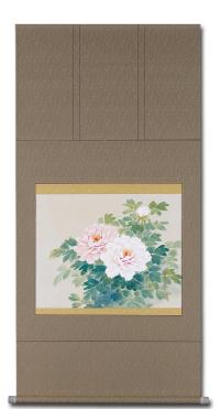 牡丹 出口華凰（尺八横）肉筆！ 花鳥画 - 掛け軸（掛軸）販売通販なら