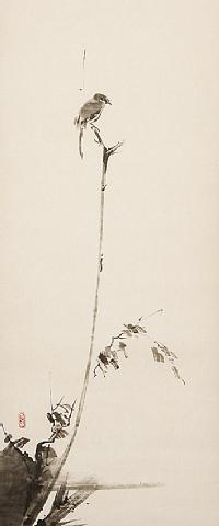 即納品】枯木鳴鵙（こぼくめいげき） 宮本武蔵（復刻画） 尺五 【大