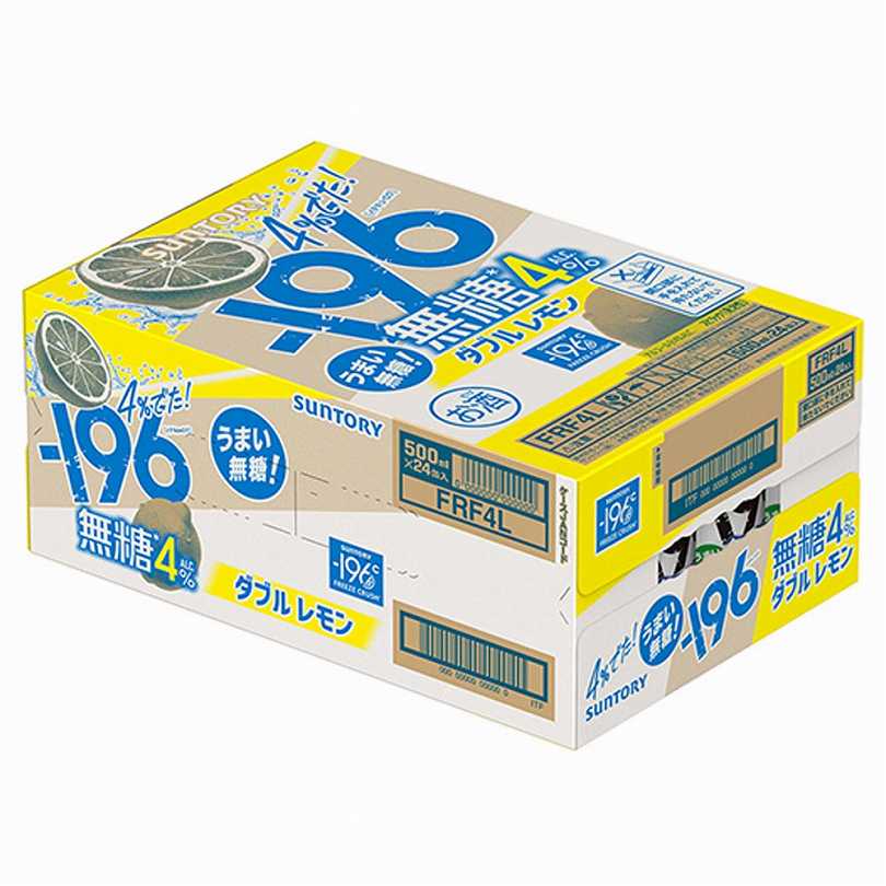 サントリー -196 無糖ダブルレモン 4％ 500ml缶（イチキューロク