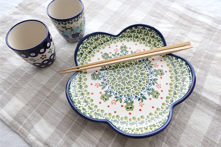 フラワープレート・ポーリッシュポタリー(ポーランド食器)