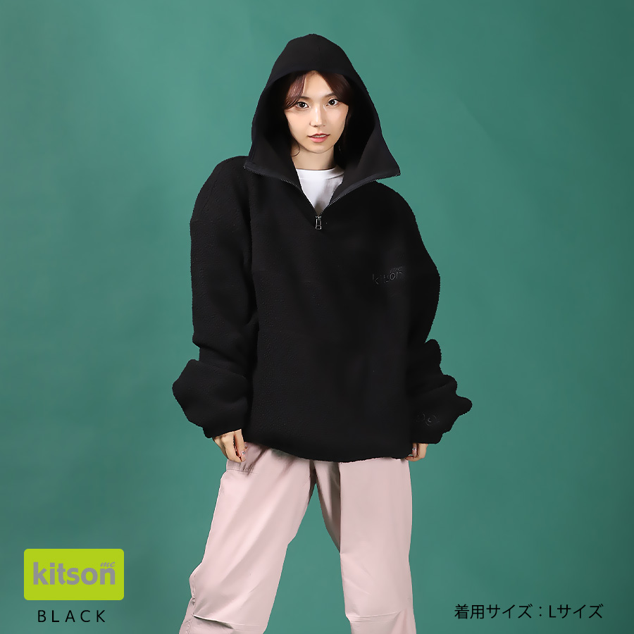 maho × Kitson me コラボボアハーフZIPパーカー