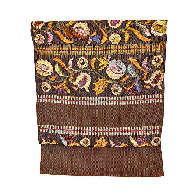 特選 八寸名古屋帯 【帯屋捨松 謹製】「トルキー花、唐華文様・六通