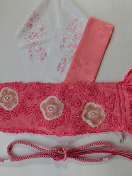 振袖用帯締め・帯揚げ・半衿・伊達衿☆【ピンクセット】 ピンク柄 | 最