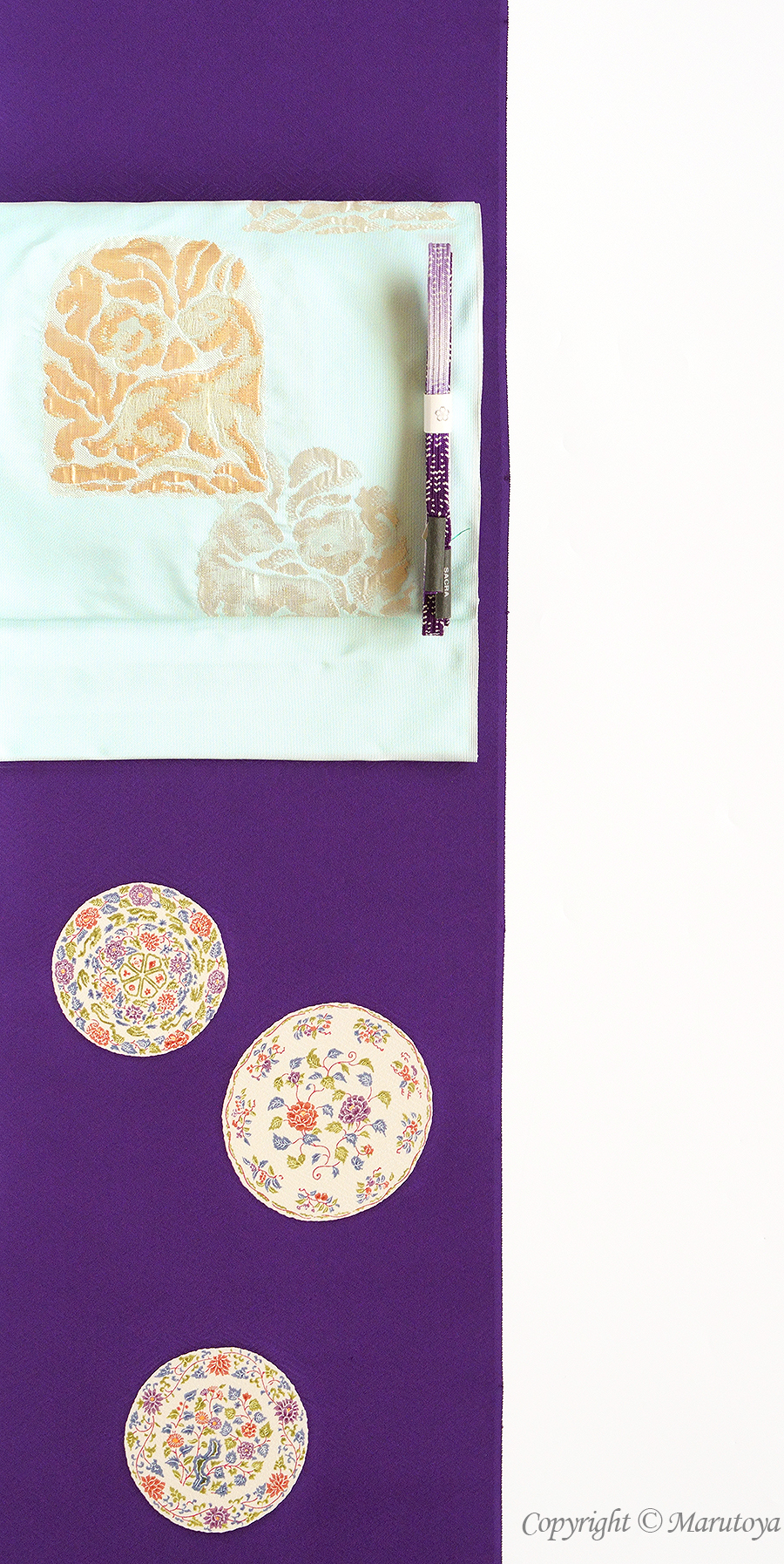 洛風林：九寸名古屋帯『名物花兎』 – 創作着物と帯の専門店 Marutoya