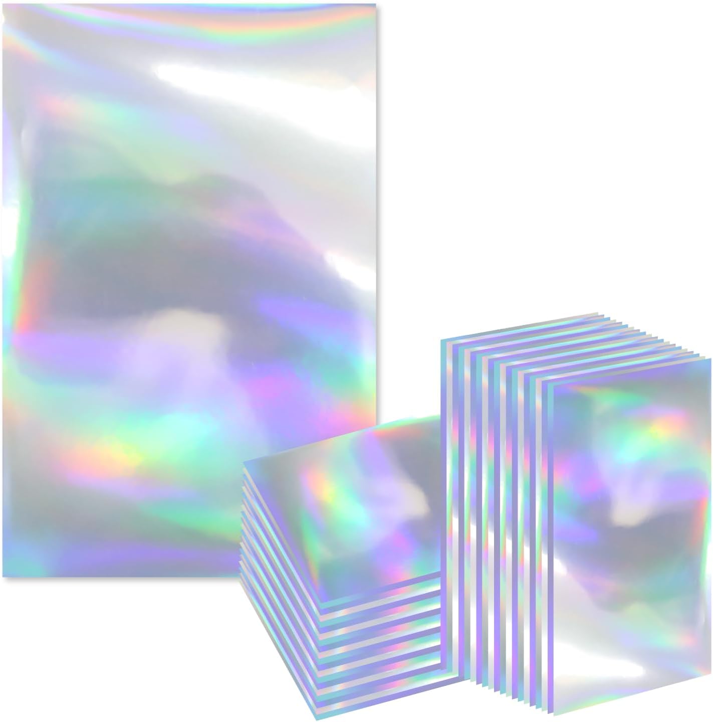 カードスリーブ ホログラム クリア ハードタイプ オーロラ柄 58x89mm