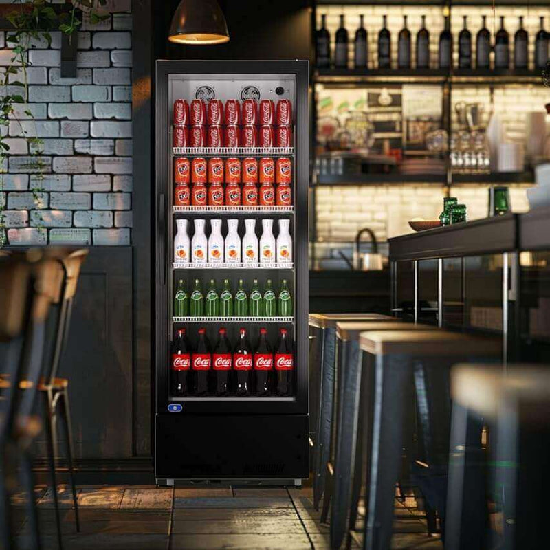 KICHKING 8.0 Cu.ft Merchandiser Refrigerator Silver/Black Swing