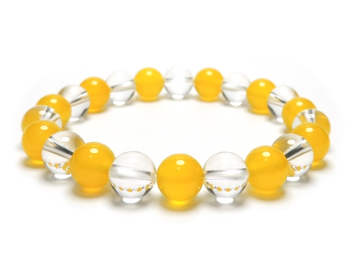 パワーストーンブレスレット イエローカルセドニーAAAA8ミリ