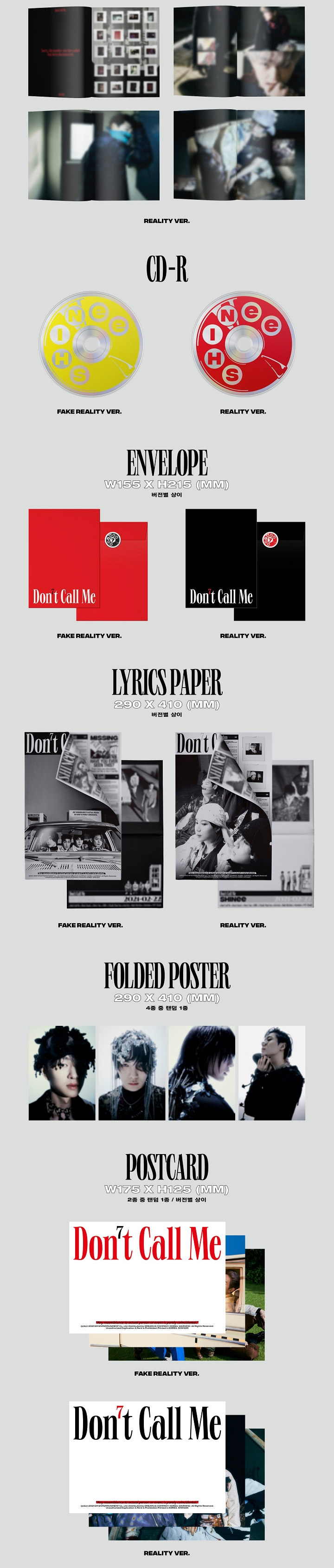 SHINee 7th Album - Don't Call Me (PhotoBook Ver. / Cover Random) CD