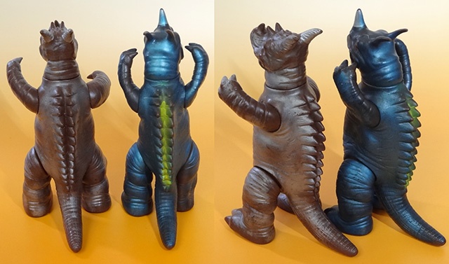 東京都小金井市にて、地底怪獣パゴスと透明怪獣ネロンガの怪獣ソフビを