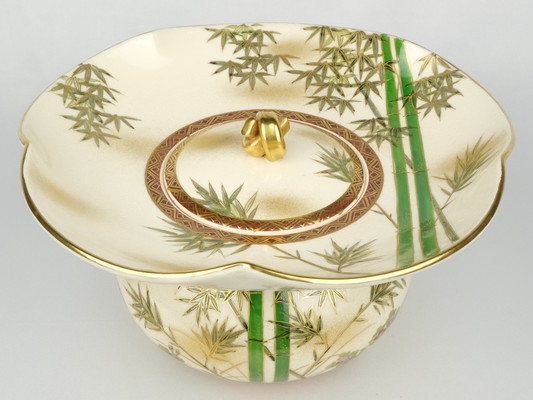 栗山園オンライン通販部 / 【出物】 金彩竹絵砂金袋水指 岡田暁山