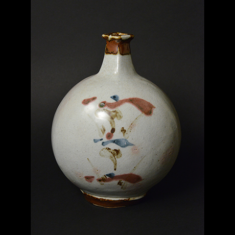 11. 河井寛次郎 辰砂草花扁壷 / KAWAI Kanjiro Flat vessel, Plant