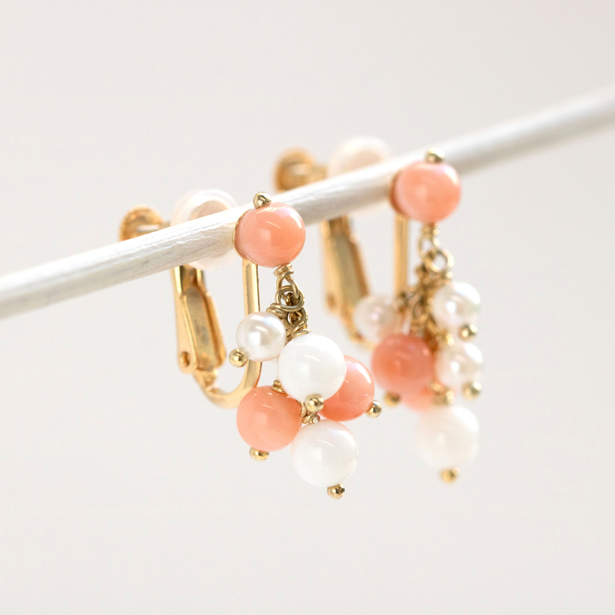 限定10点】珊瑚(さんご)/パール シルバーイヤリング(アコヤ真珠