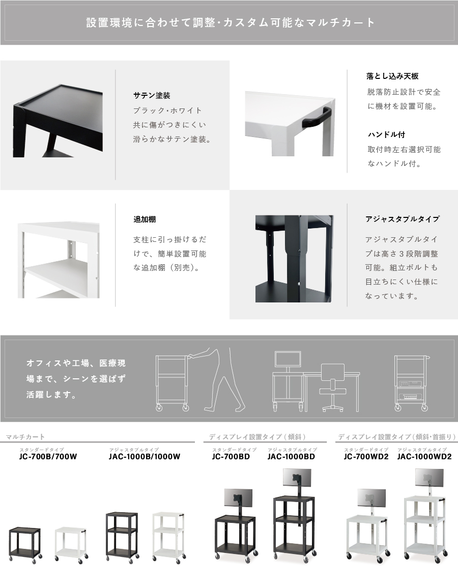 JAC-1000BD マルチカート（ディスプレイ設置タイプ） AURORA : 株式