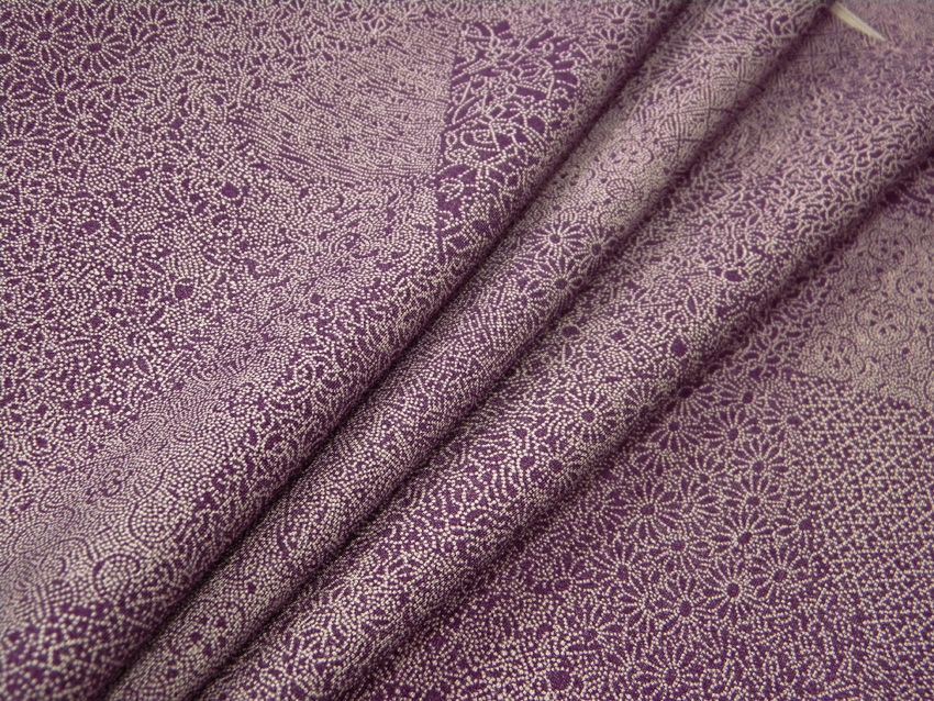 着物のはぎれ 2-3鮫小紋 紫伊勢型 両面染 江戸小紋 反物切り売り