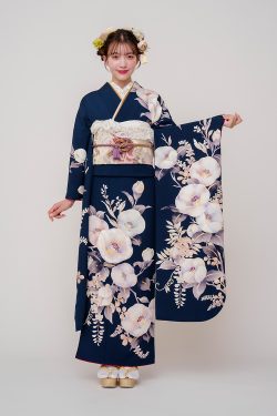 No.1138 【ご好評により完売】【新品振袖/京友禅】【紺・青】きりりと