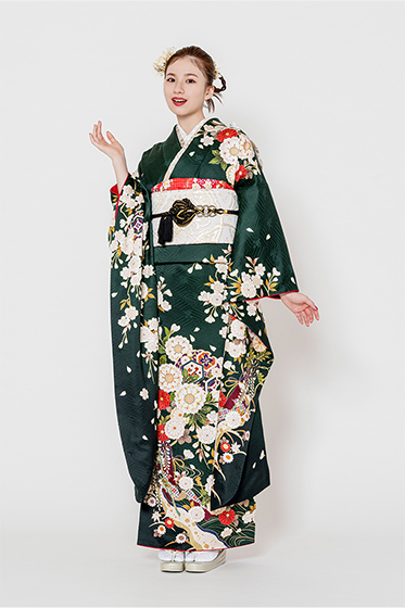 緑の振袖｜成人式の振袖レンタルなら京都きもの友禅