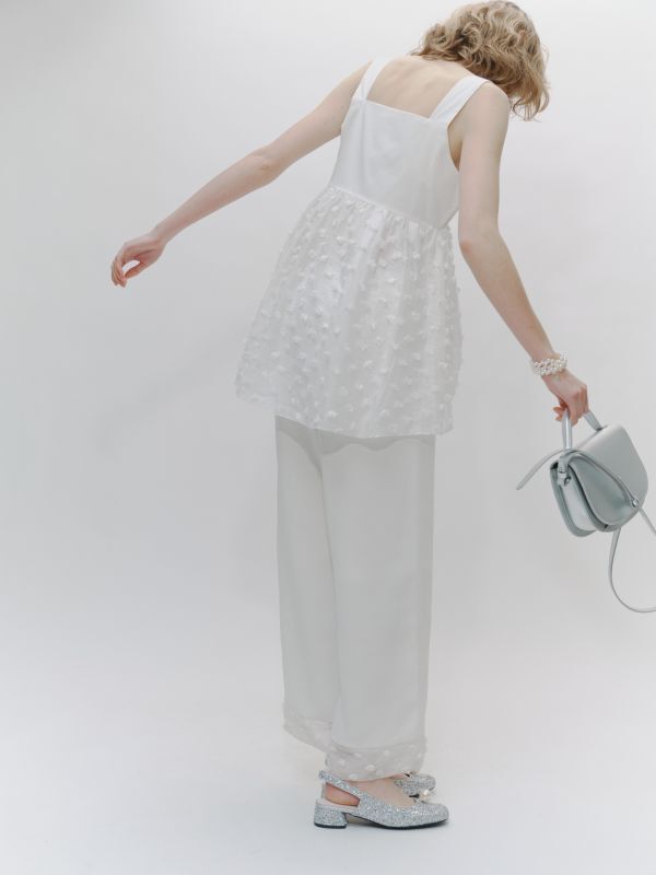 Fluffy Dot Ribbon Tops - HIAND