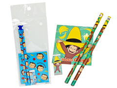 100景品 おさるのジョージ 4点文具セット|【堀商店】景品・販促品