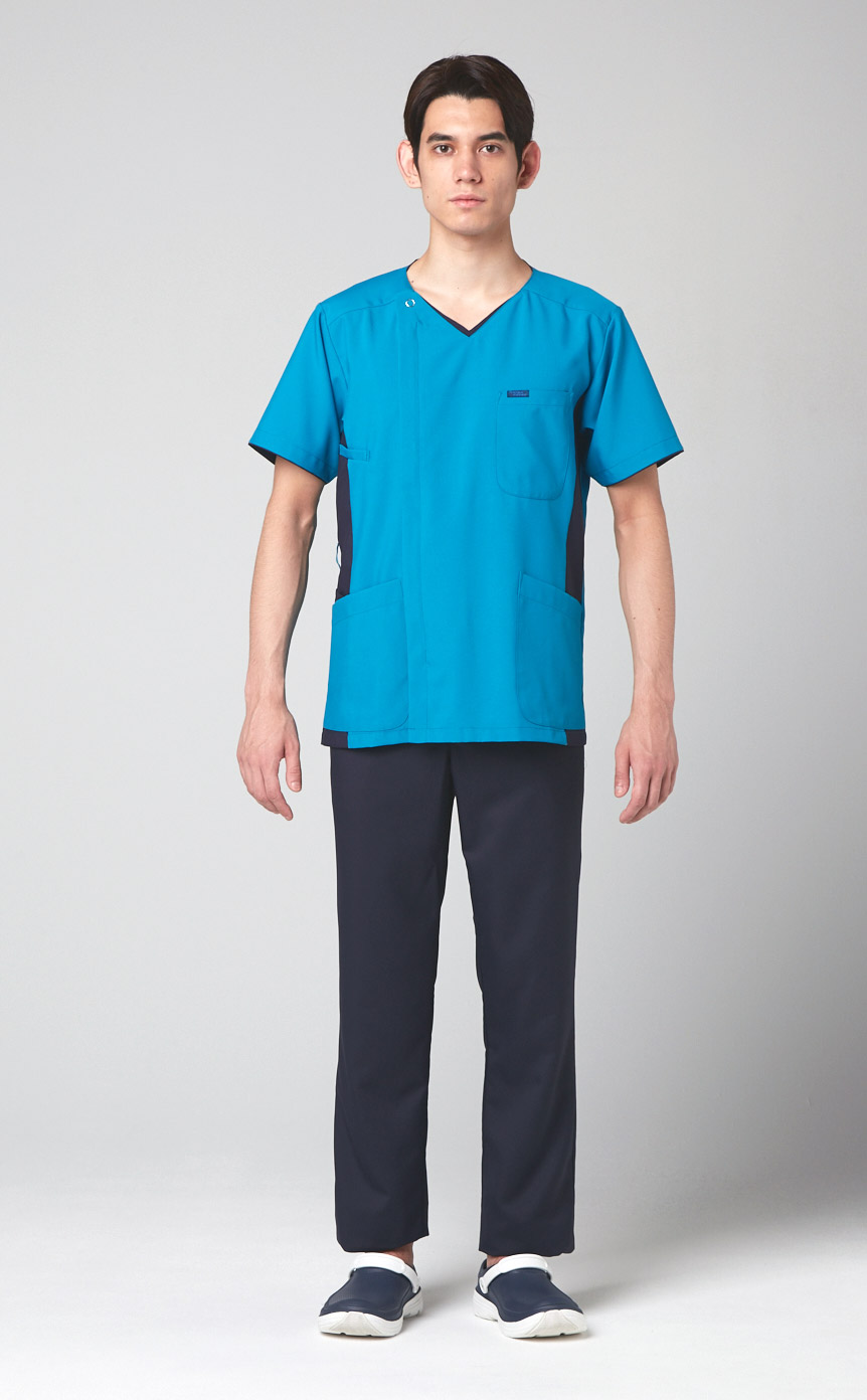 FOLK/フォーク-7025SC-17】メンズジップスクラブ(ダークネイビー