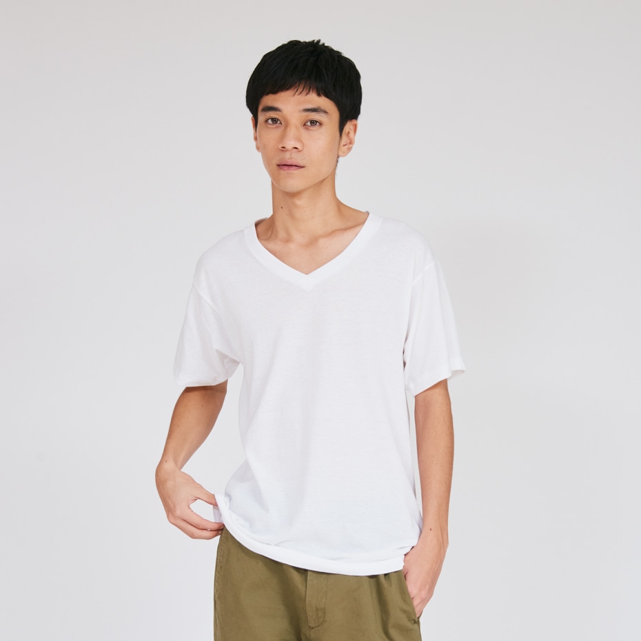 3枚組】アオラベルVネックTシャツ ホワイト | ヘインズの公式通販サイト