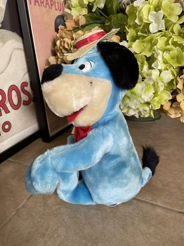 Huckleberry Hound Plush doll with straw hat 1985 / ハックルベリー