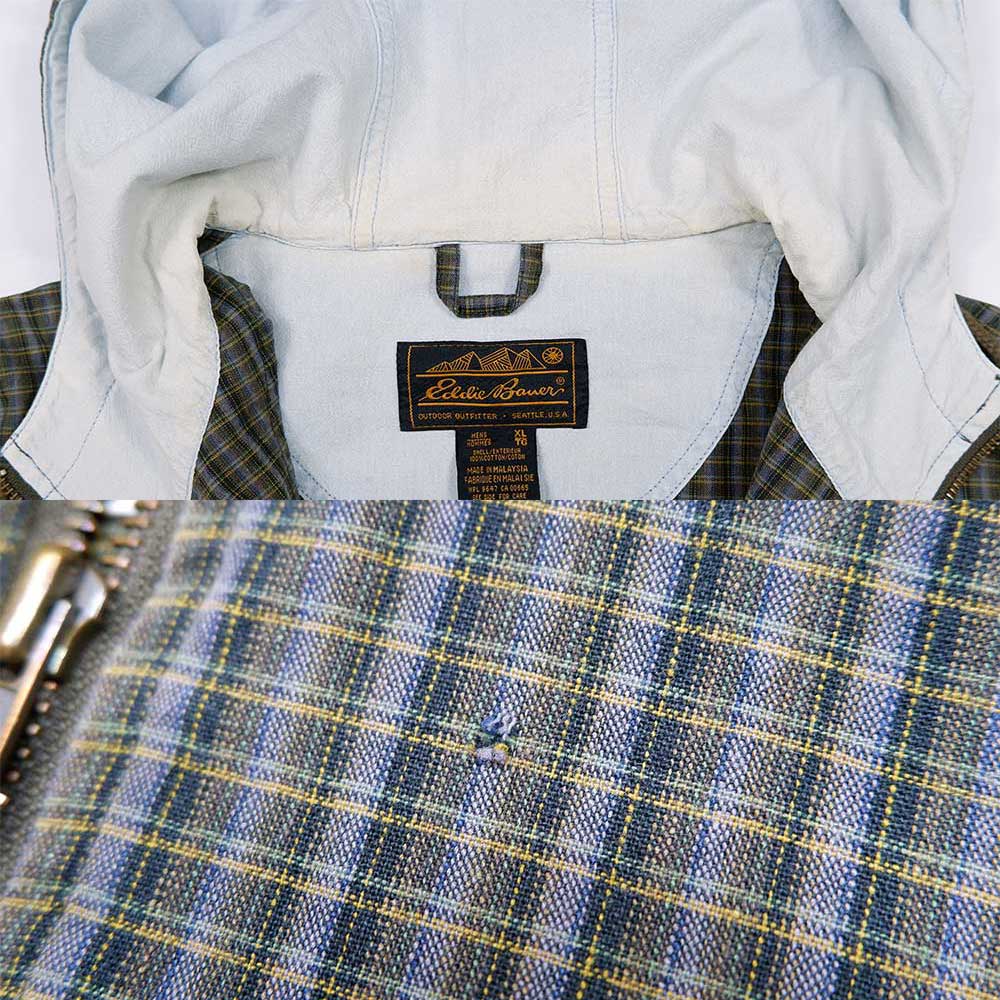 80-90's Eddie Bauer チェック柄 コットンアノラックパーカー 