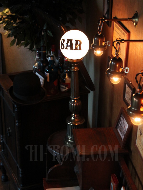 U.S.A.ヴィンテージピューター製BARサインテーブルライト