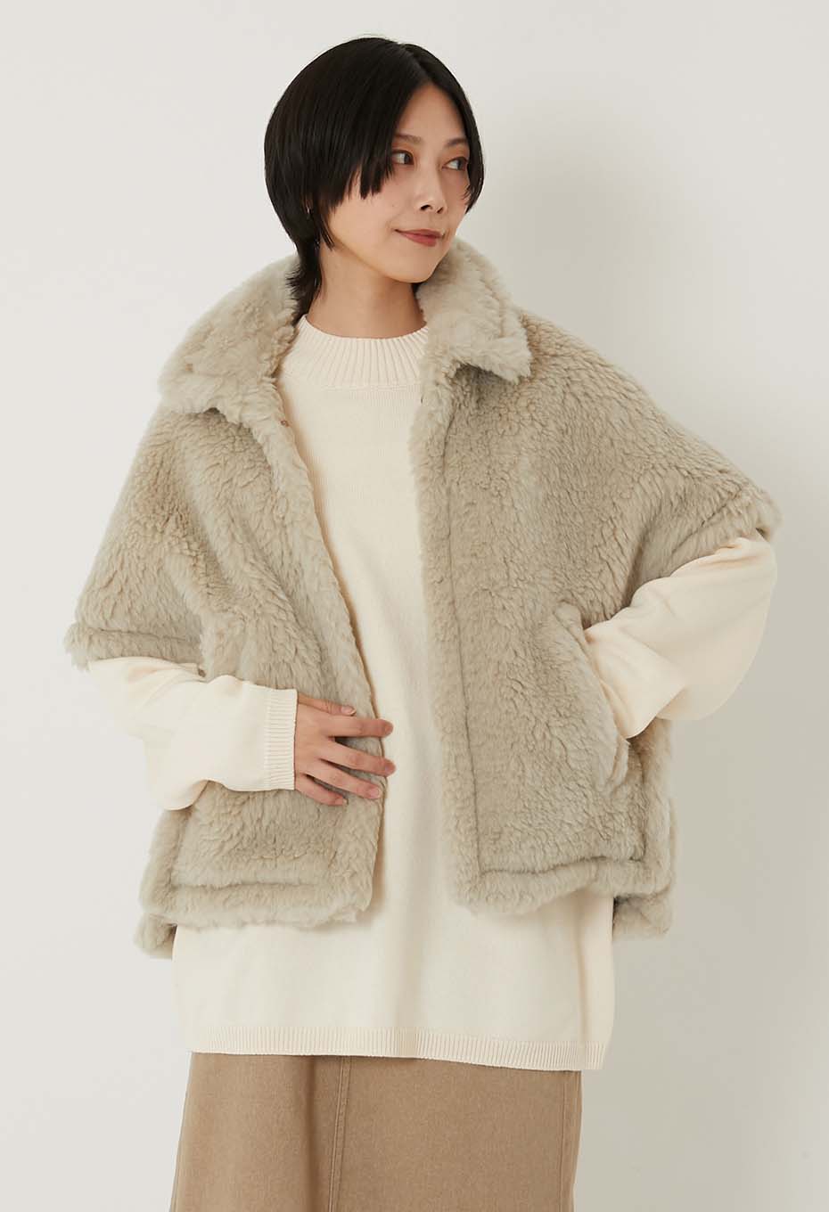 TICCA /ウール ファーポンチョ | TICCA | ハリウッドランチマーケット