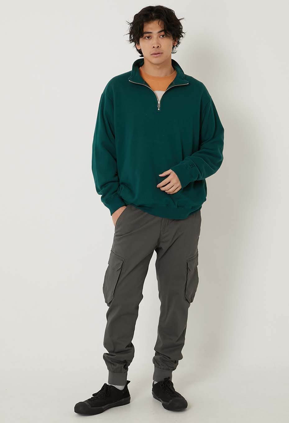 スーパーストレッチ スウェット ハーフジップ プルオーバー