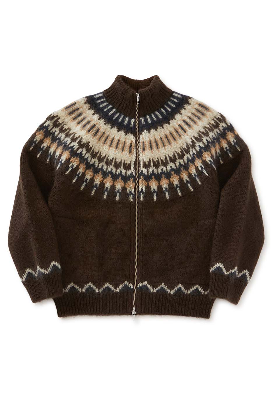 YONETOMI /モヘアウール ノルディックニット ZIPジャケット EXCLUSIVE