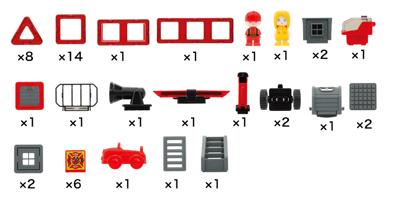 マグ・フォーマー ファイヤーレスキューセット 50ピース：おもちゃ：百町森