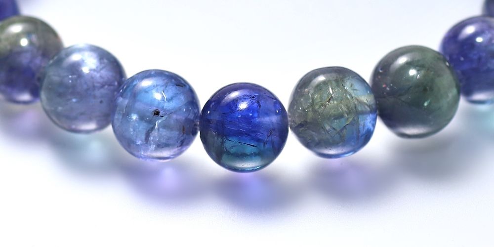トップクォリティ]バイカラータンザナイトブレスレット（約10mm玉