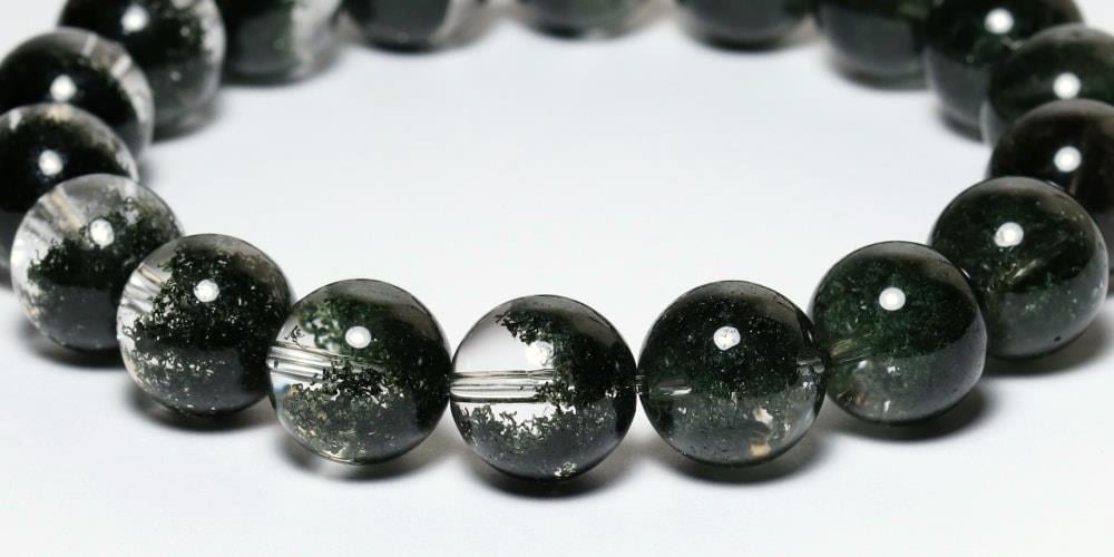 高品質++]ディープグリーンガーデンクォーツブレスレット/庭園水晶