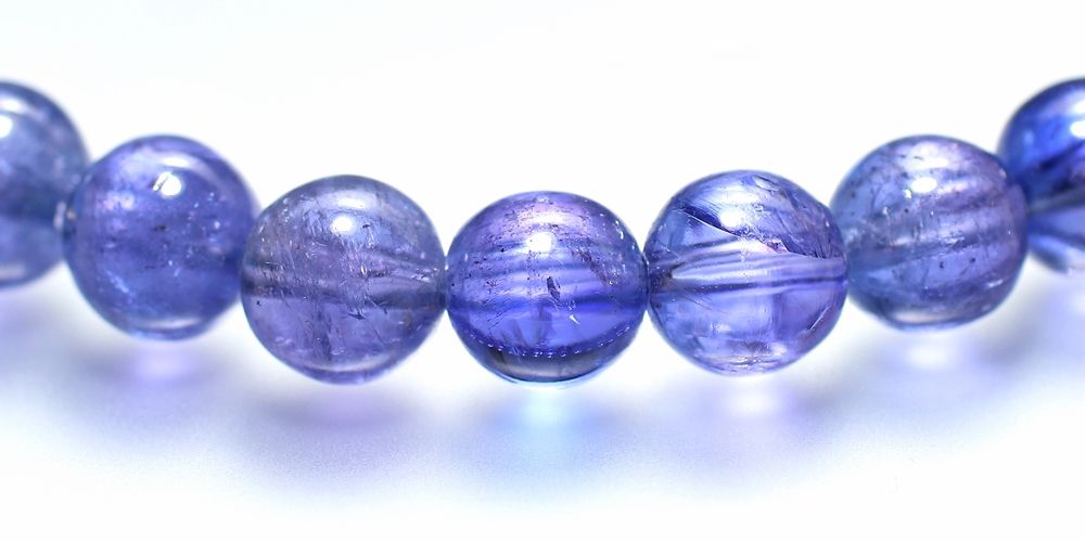 トップクォリティ]宝石質タンザナイトブレスレット（約7mm玉） - 埼玉