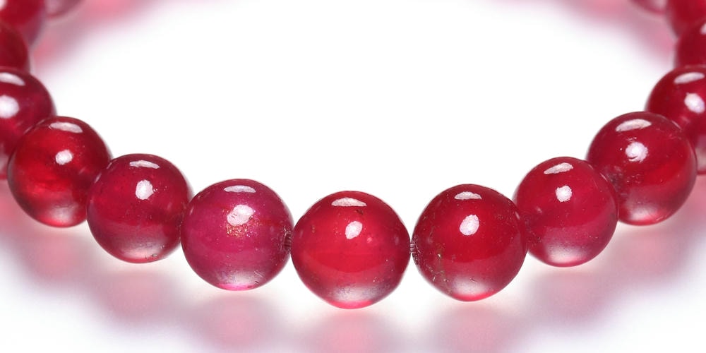 高品質++]宝石質ルビーブレスレット（約10.5mm玉） - 埼玉県吉川市の
