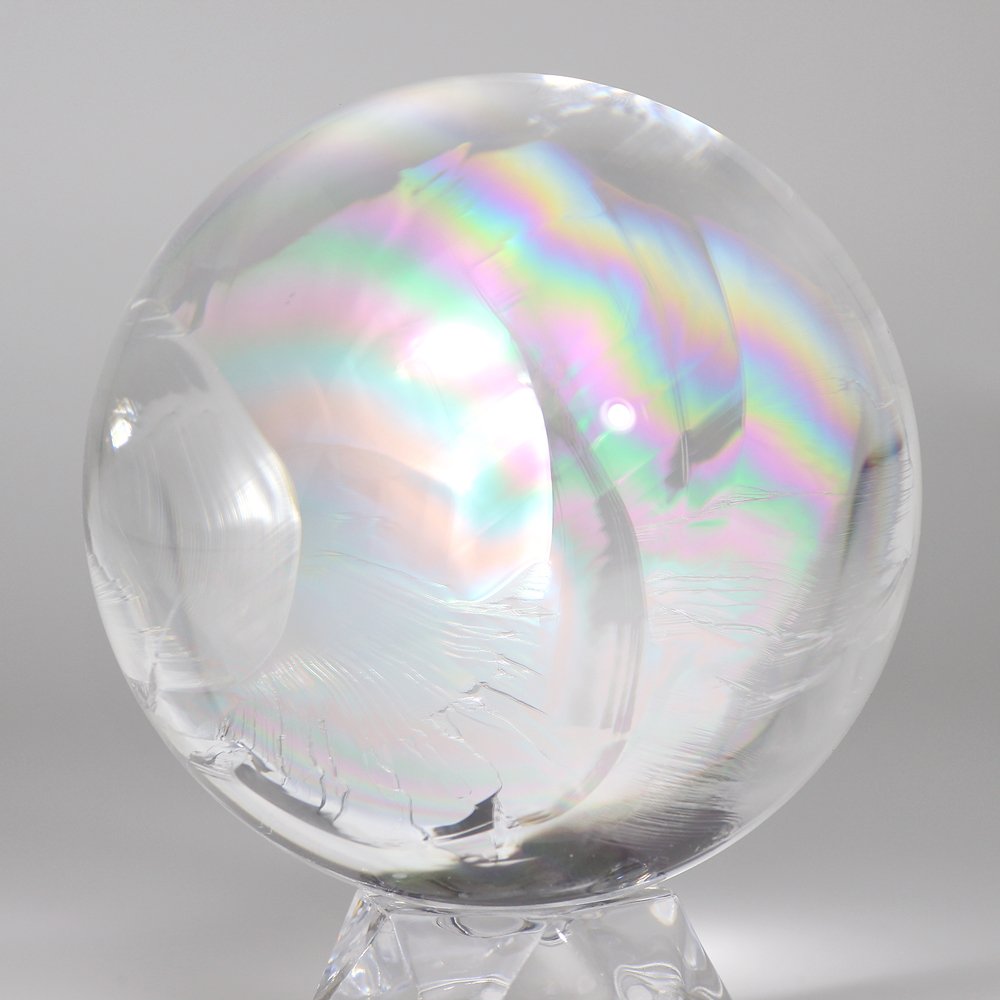 トップクォリティ]レインボー水晶玉/アイリスクォーツスフィア（丸玉