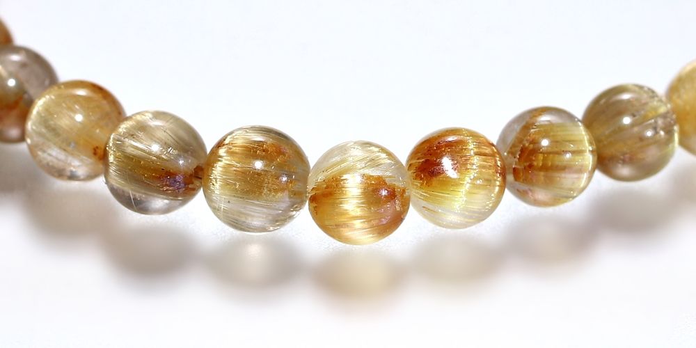 高品質]キャッツアイルチルクォーツブレスレット（約6mm玉） - 埼玉県