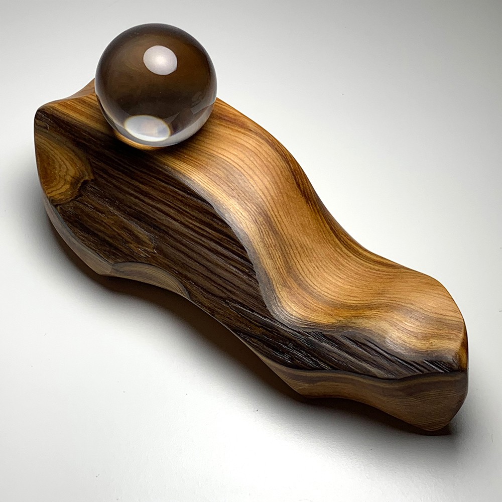 日本/屋久島産]オリジナル屋久杉台座/水晶置き台（天然石