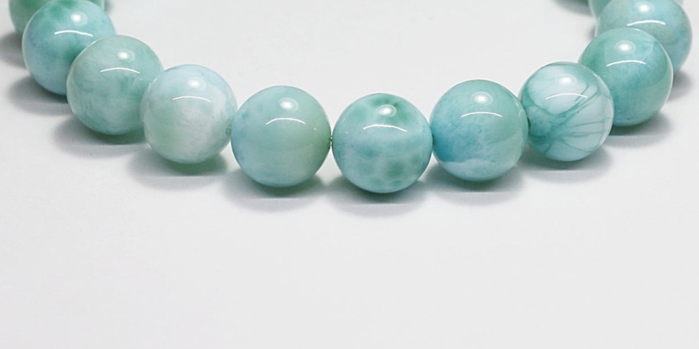 高品質]グリーンラリマーブレスレット（約10mm玉） - 埼玉県吉川市の