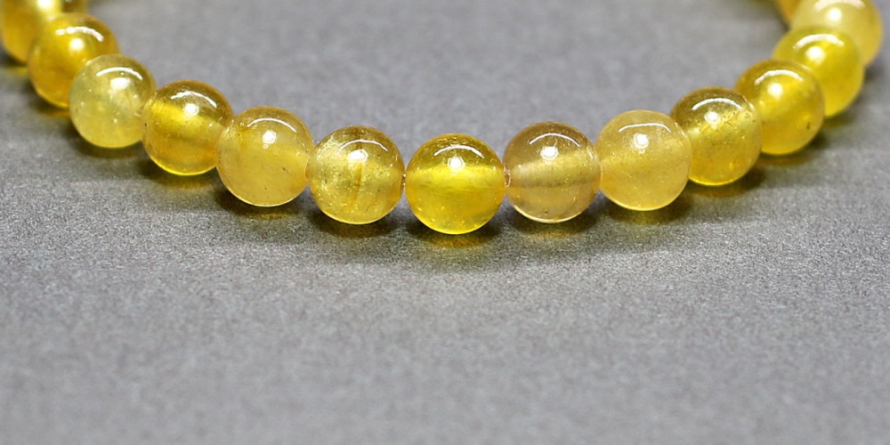 トップクォリティ]イエローサファイアブレスレット （約7.5mm玉