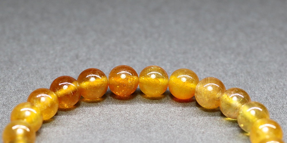 トップクォリティ]イエローサファイアブレスレット （約8mm玉